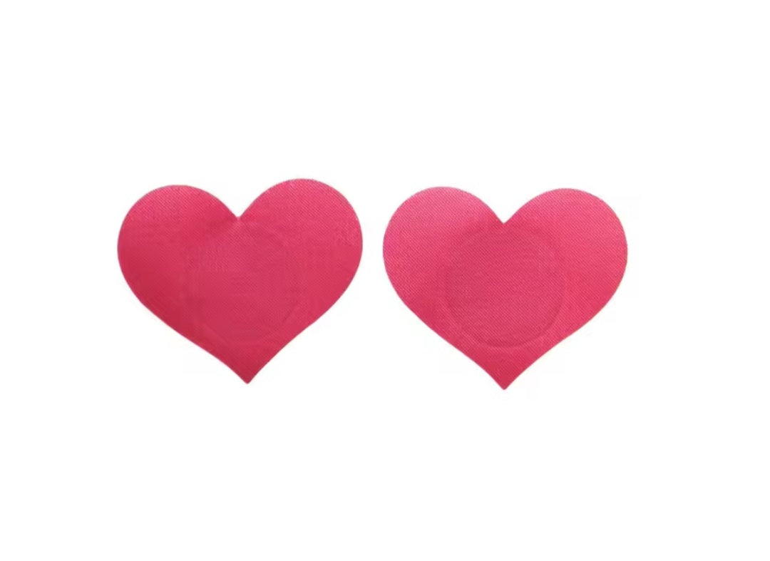 Red velvet heart pasties nipple covers