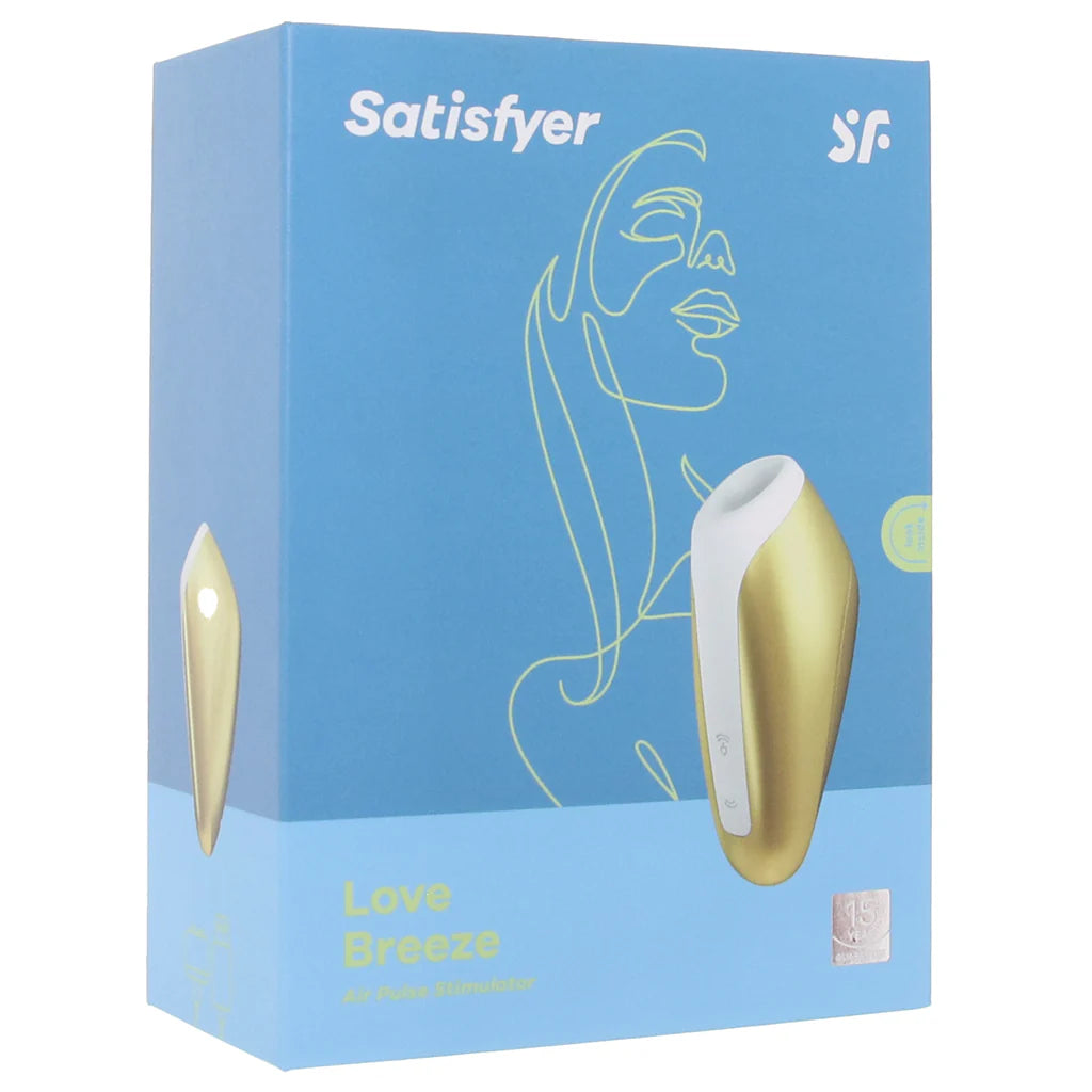Satisfyer Love Breeze rechargeable air pulse clitoral stimulator available in yellow and copper