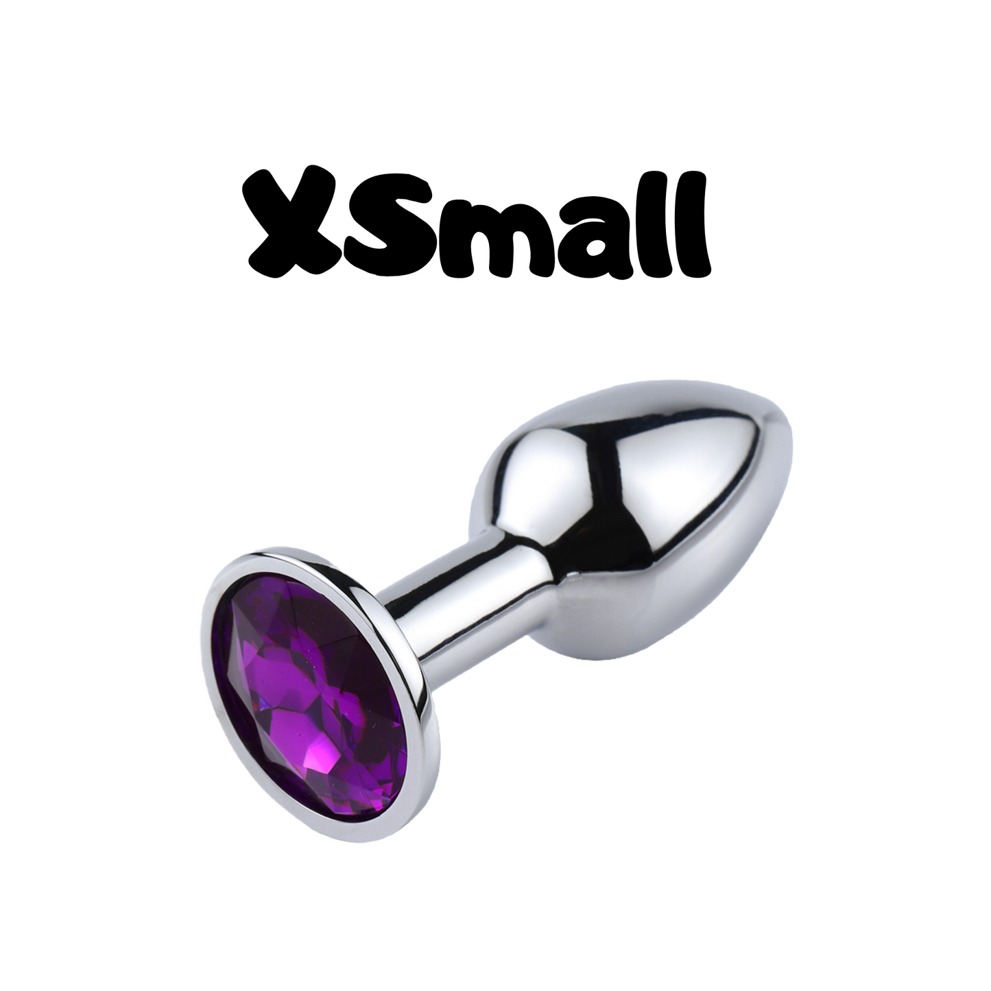 Plug anal XSmall - gemme violette en métal - Parfait pour les débutants
