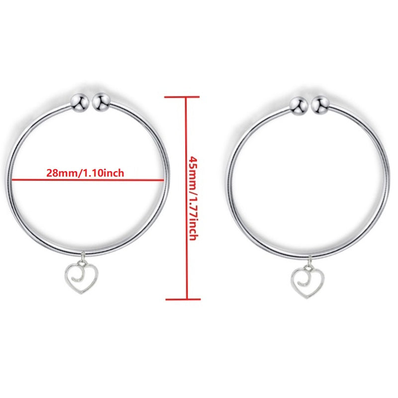 Adjustable silver nipple rings with heart-shaped pendants, non-piercing nipple jewelry, decorative adult accessory, clearance item