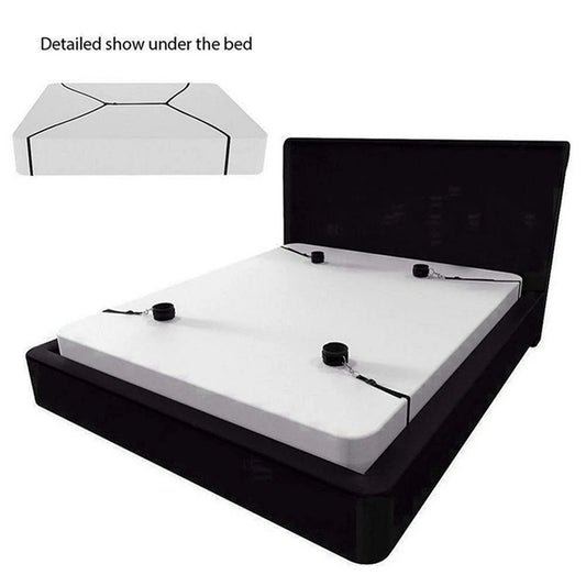 Bed Restraint's sturdy, extra lengthy straps fit under most standard mattresses. Slip the main strap vertically underneath your mattress, leaving two sturdy tethers free and the head and foot of the bed.