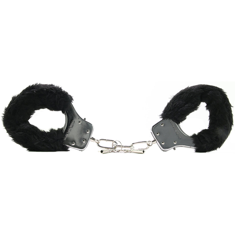 A beautiful set of classic cuffs suitable for all levels of rapturous bondage experience, the fur-lined cuffs, despite their soft, delicately fuzzy surface, are certainly sturdy and wonderfully escape-proof, setting the scene for literally hundreds of possible trussed-up fantasies.