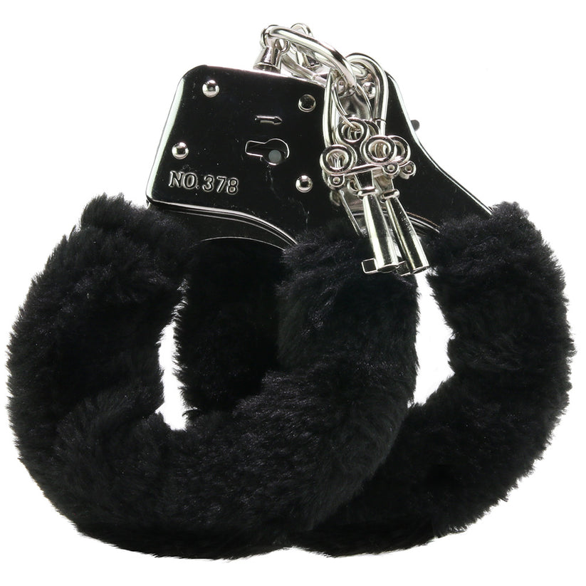 A beautiful set of classic cuffs suitable for all levels of rapturous bondage experience, the fur-lined cuffs, despite their soft, delicately fuzzy surface, are certainly sturdy and wonderfully escape-proof, setting the scene for literally hundreds of possible trussed-up fantasies.