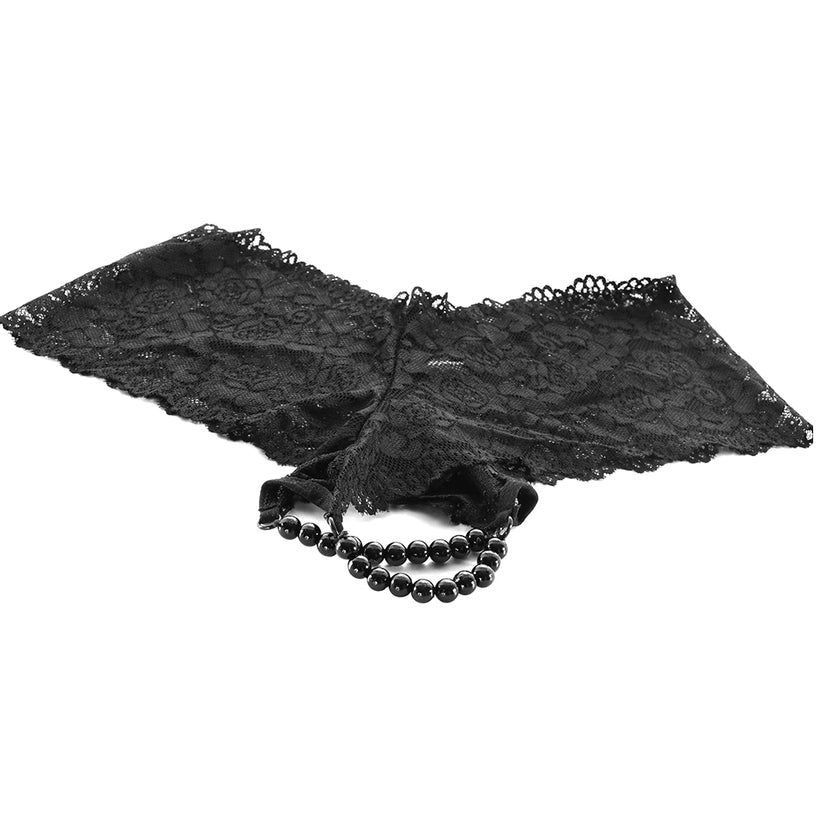 Hookup Lace boy shorts with stroker beads XL / XXL