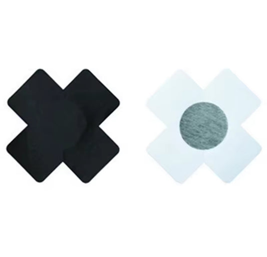 Black cross pasties nipple covers