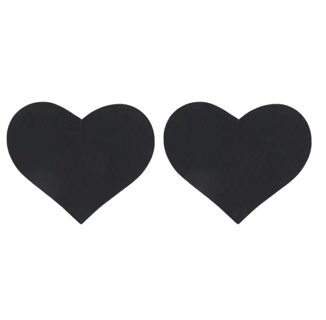 Black heart pasties nipple covers