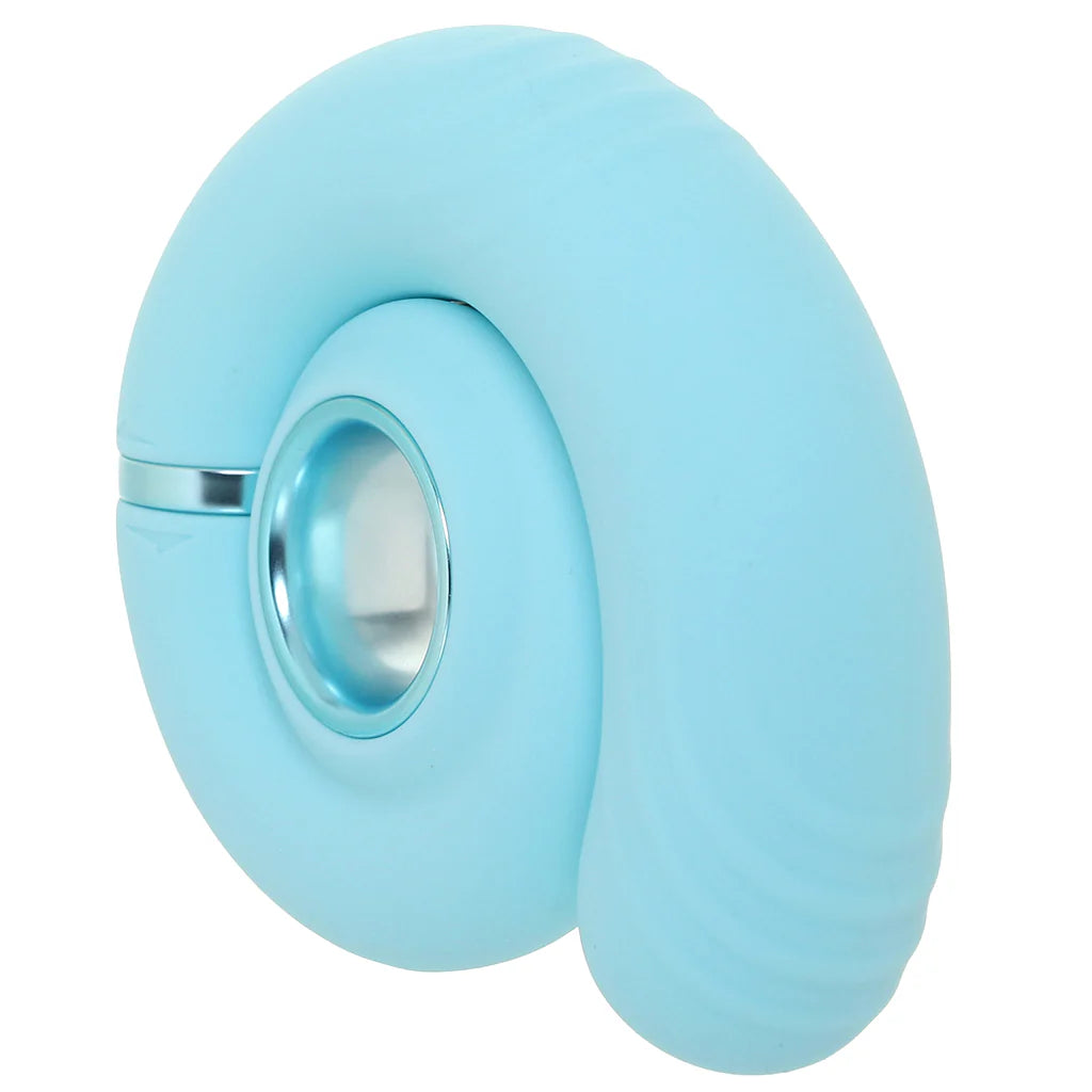 Blue Loveline Gyre rechargeable vibrator with flexible curved design for wearable and G-spot stimulation