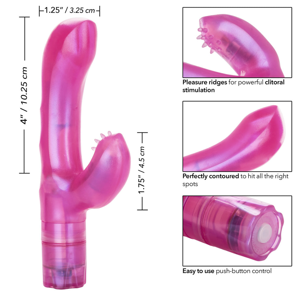 CalExotics G Kiss dual stimulation vibrator with curved shaft and clitoral stimulator