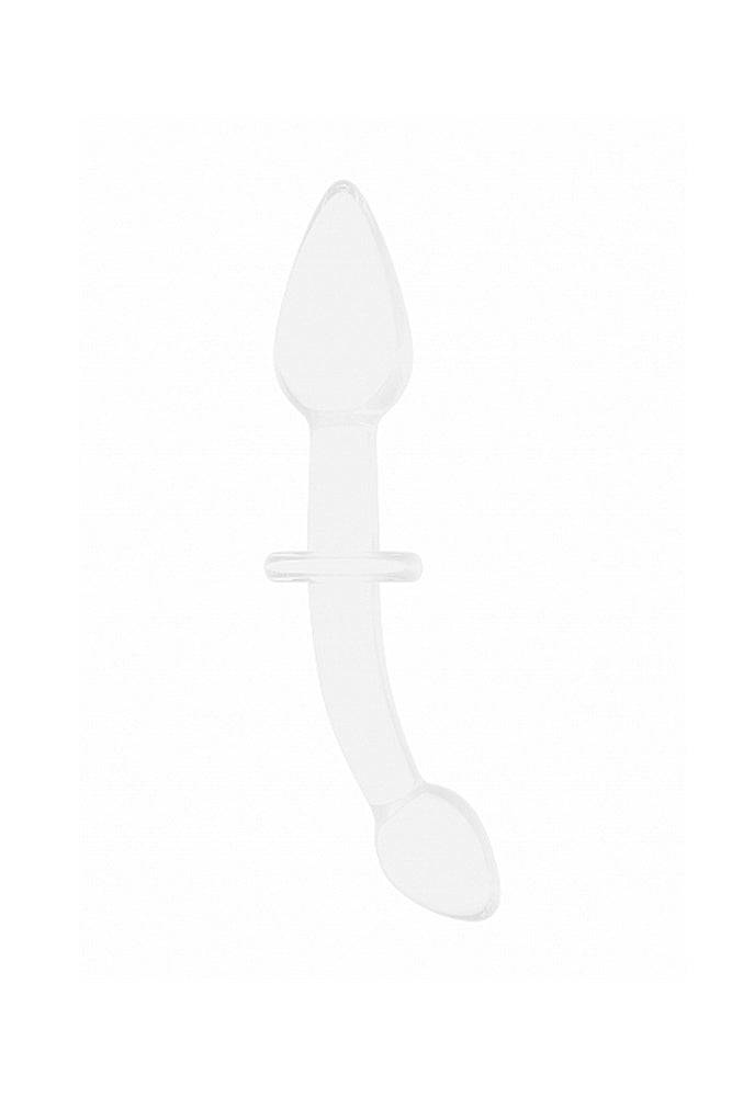 White Chrystalino double-ended glass dildo