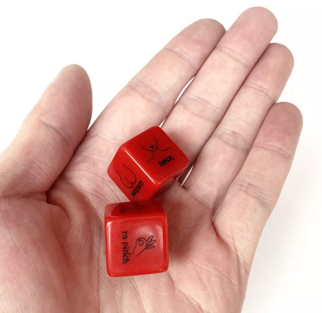 Couples action and body part dice game set of two