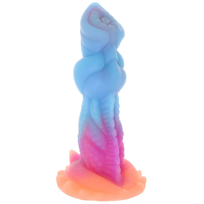 Creature Cocks Aqua-Cock glow in the dark fantasy tentacle dildo with blue and pink textured monster design