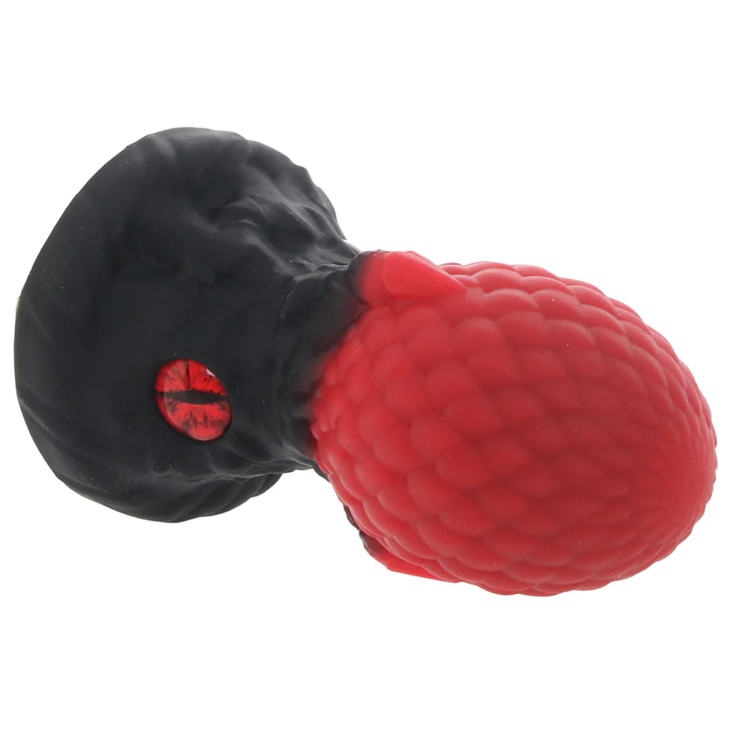 Creature Cocks Eye of the Dragon fantasy dragon egg butt plug with red scaled texture and dragon eye base