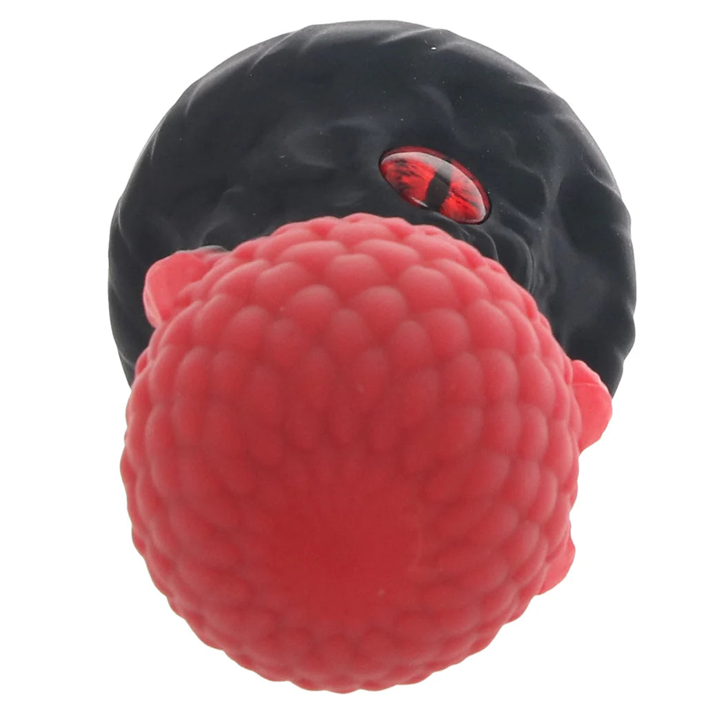Creature Cocks Eye of the Dragon fantasy dragon egg butt plug with red scaled texture and dragon eye base