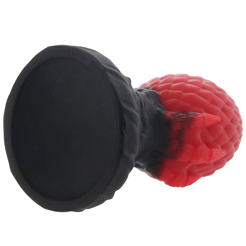 Creature Cocks Eye of the Dragon fantasy dragon egg butt plug with red scaled texture and dragon eye base