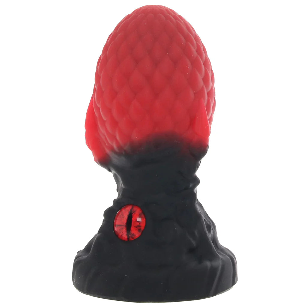 Creature Cocks Eye of the Dragon fantasy dragon egg butt plug with red scaled texture and dragon eye base