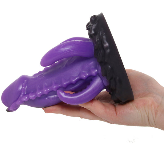 Creature Cocks Leviathan fantasy tentacle dildo with purple textured shaft and suction cup monster base