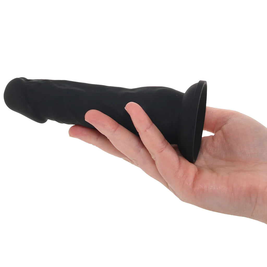 Fetish Fantasy inflatable sex position ball with attached black silicone dildo and body support straps