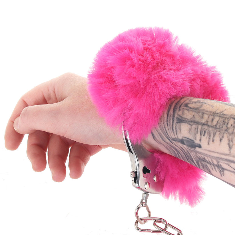 Just the thing for bondage play beginners, these ready-to-play metal restraints are surrounded by extra soft faux-fur. They'll gently cradle your or your partner's wrists as you play out your fantasies. 