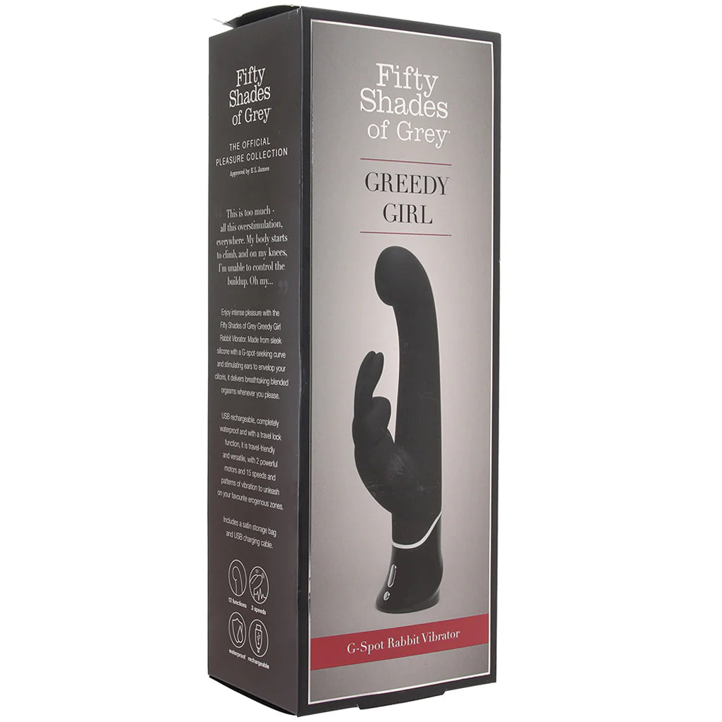Greedy Girl rechargeable rabbit vibrator with G-spot and clitoral stimulation