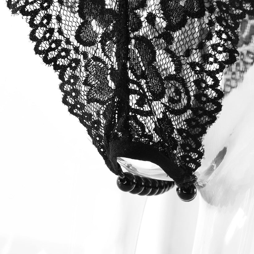 Hookup Lace boy shorts with stroker beads XL / XXL