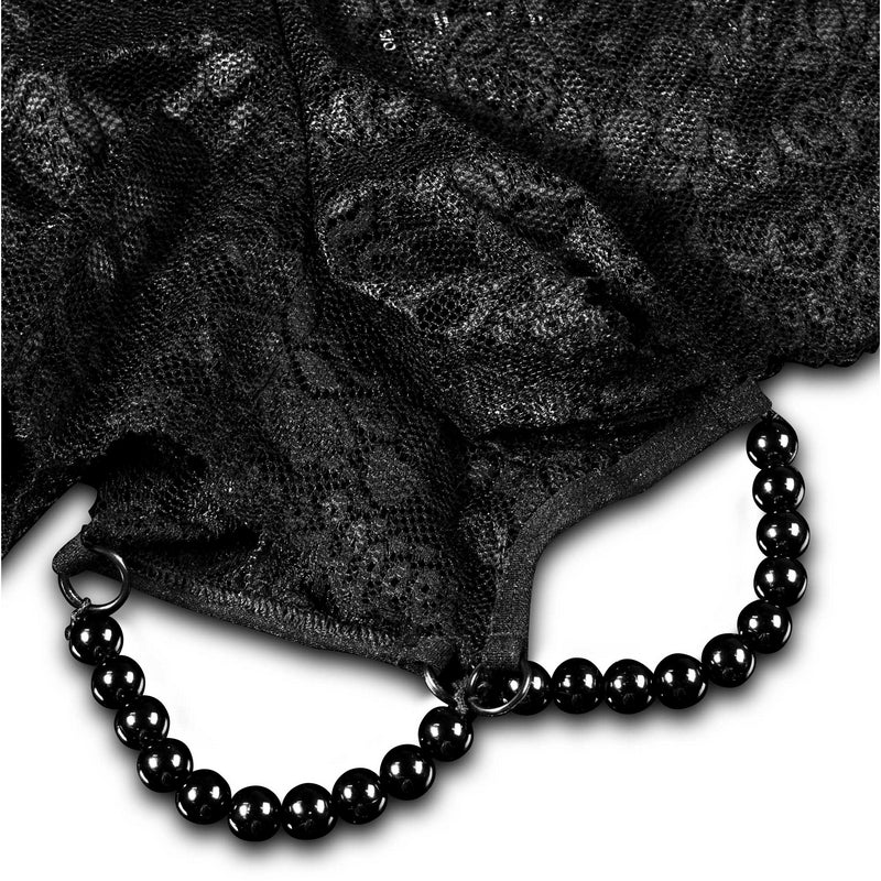 Hookup Lace boy shorts with stroker beads XL / XXL