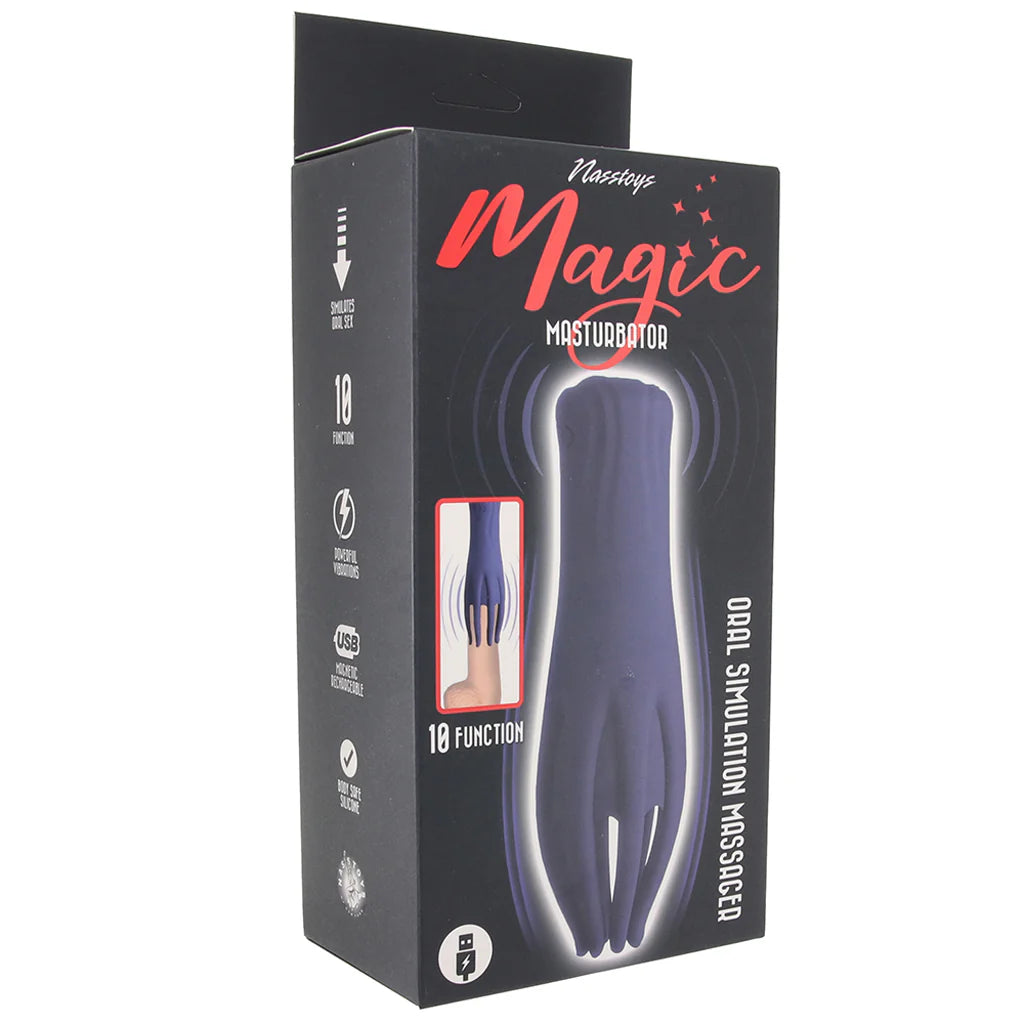 Magic oral simulation masturbator with textured sleeve and suction stimulation for men