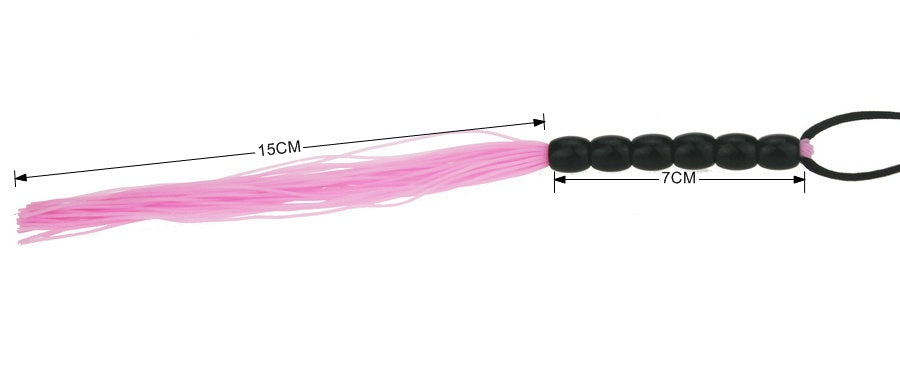 Mini rubber flogger with beaded handle in assorted colors