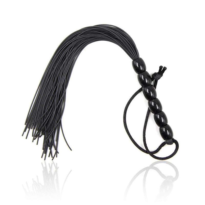 Mini rubber flogger with beaded handle in assorted colors