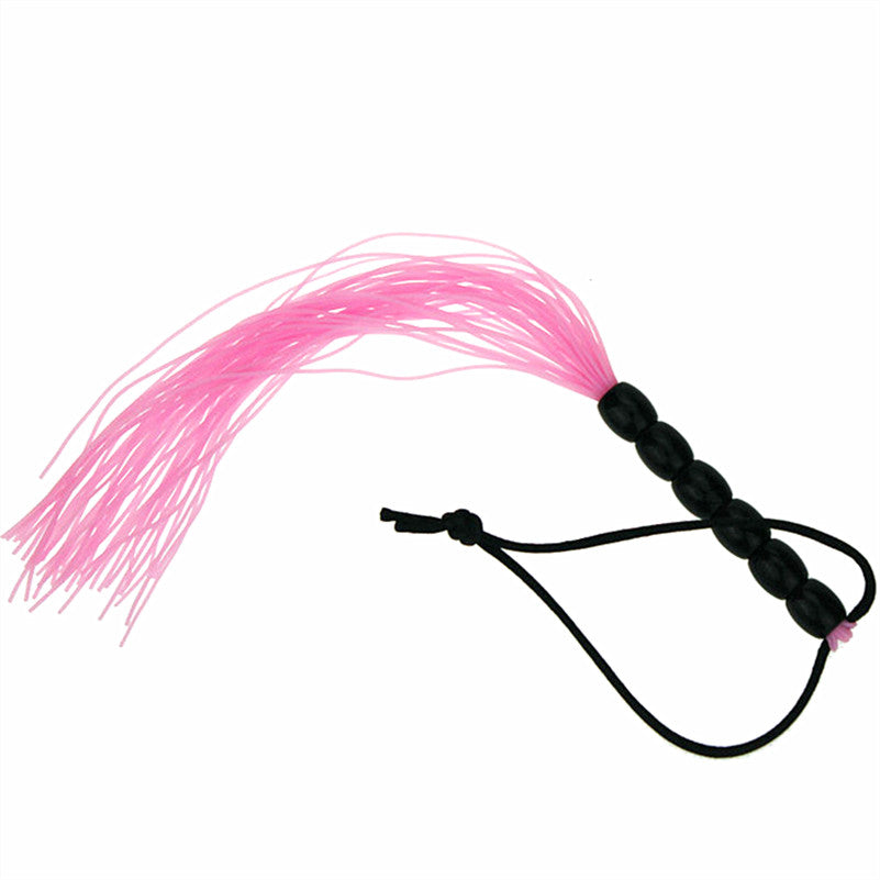Mini rubber flogger with beaded handle in assorted colors