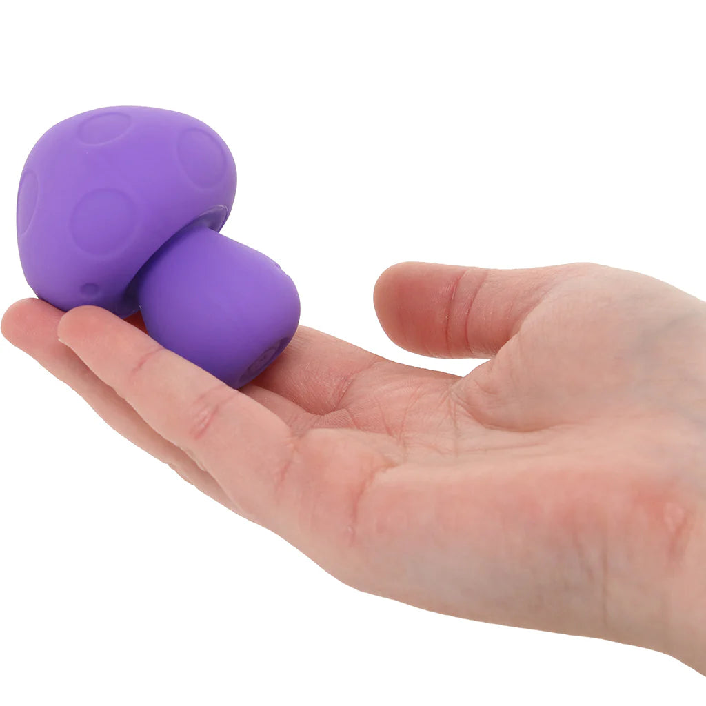 Mochi silicone mushroom mini vibrator in purple with rechargeable waterproof compact design