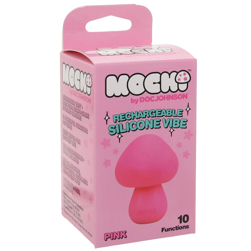 Mochi silicone mushroom mini vibrator in pink with rechargeable waterproof compact design