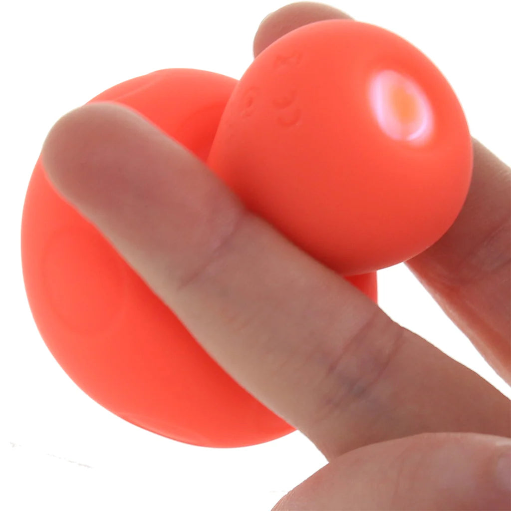 Mochi silicone mushroom mini vibrator in orange with rechargeable waterproof compact design