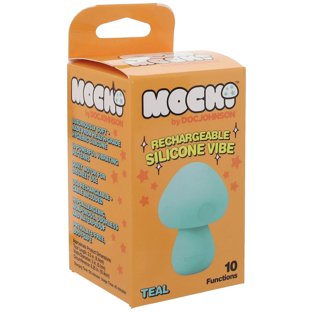 Mochi silicone mushroom mini vibrator in purple with rechargeable waterproof compact design