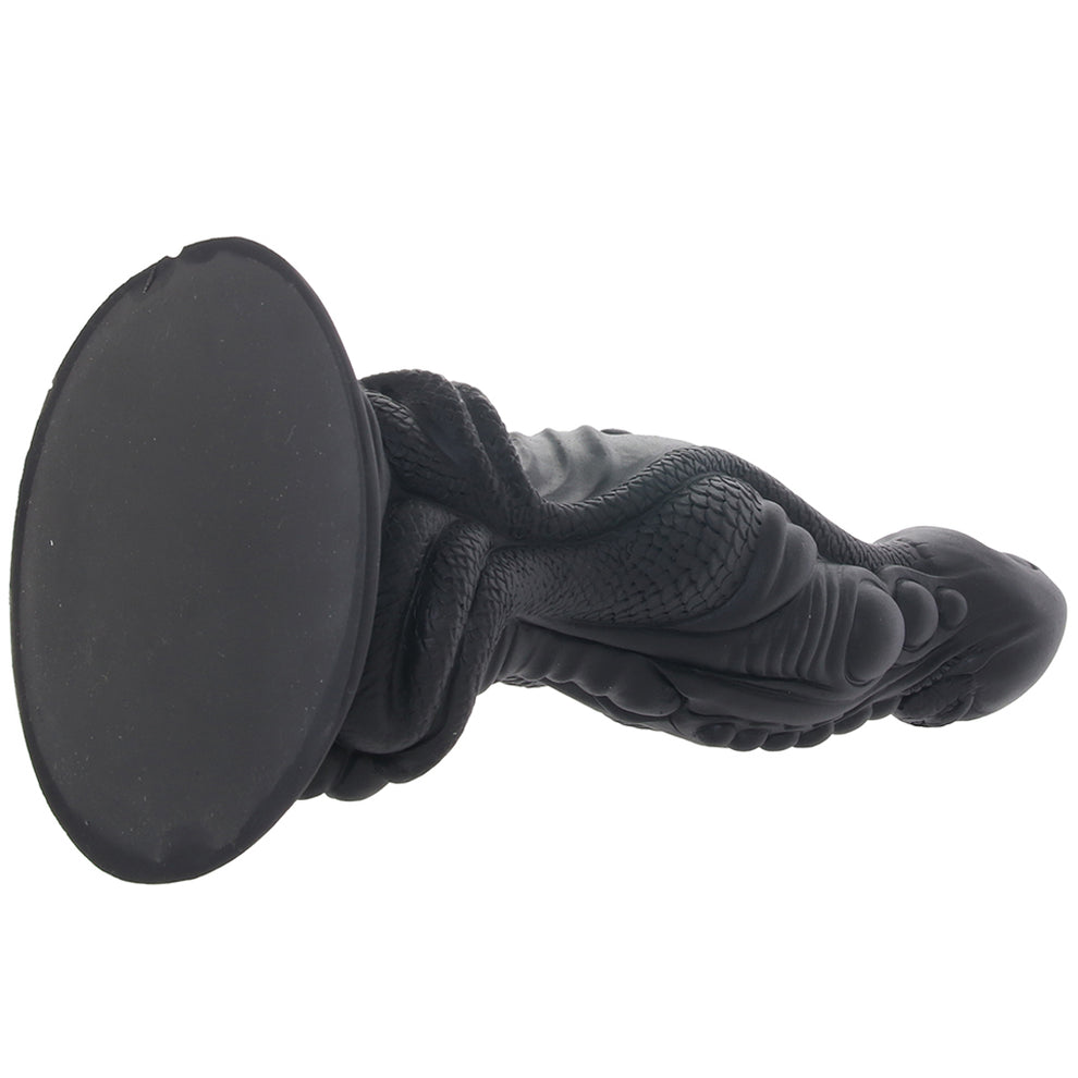 Monster Dong The Colossus fantasy creature dildo with black textured silicone shaft and suction cup base