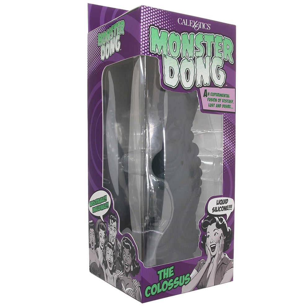 Monster Dong The Colossus fantasy creature dildo with black textured silicone shaft and suction cup base