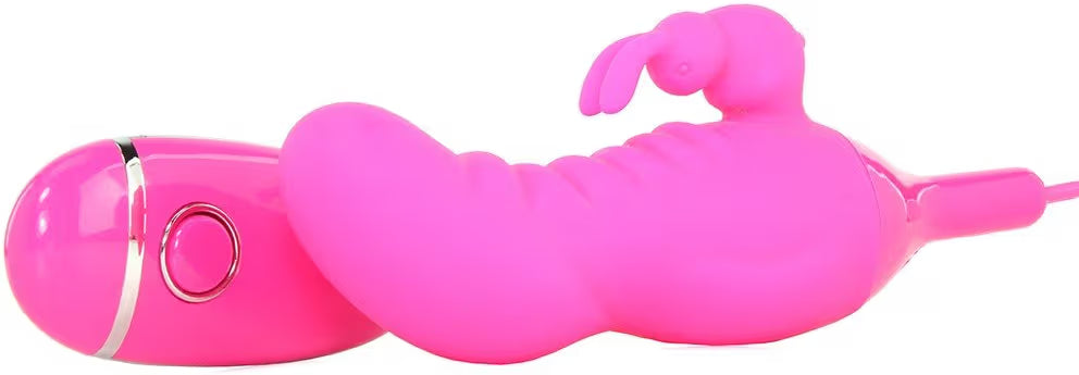 Ozone pink bunny vibrator made of silicone