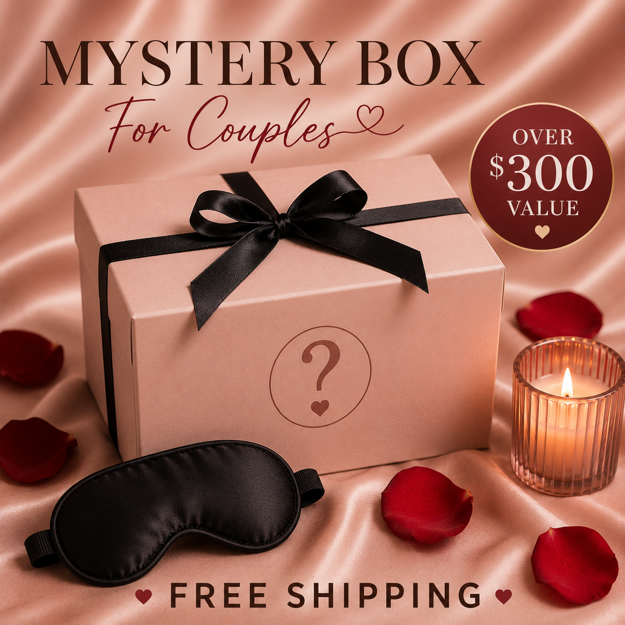 PinkCatelina Couples Mystery Box filled with surprise adult products and date night essentials for couples in discreet packaging.