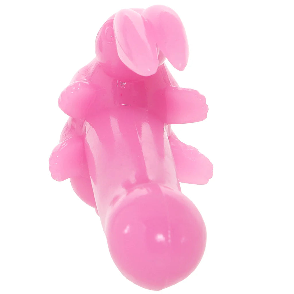 Pink Bunny Dreams rabbit vibrator with curved shaft and bunny-style clitoral stimulator for dual stimulation.