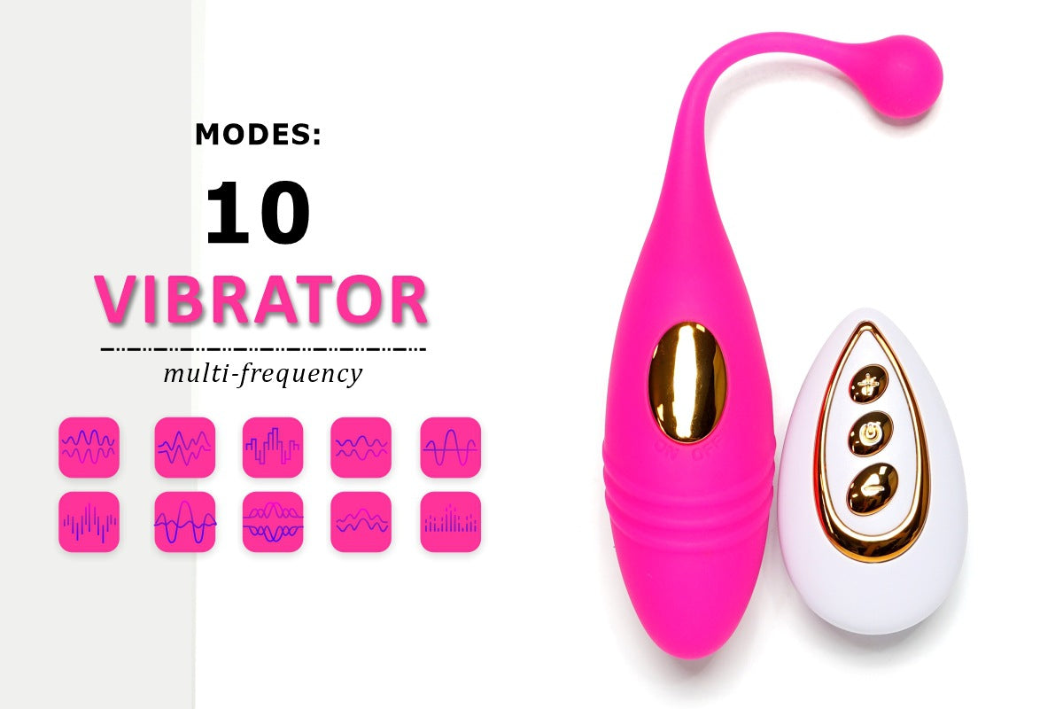 Pink remote control vibrating egg with flexible tail