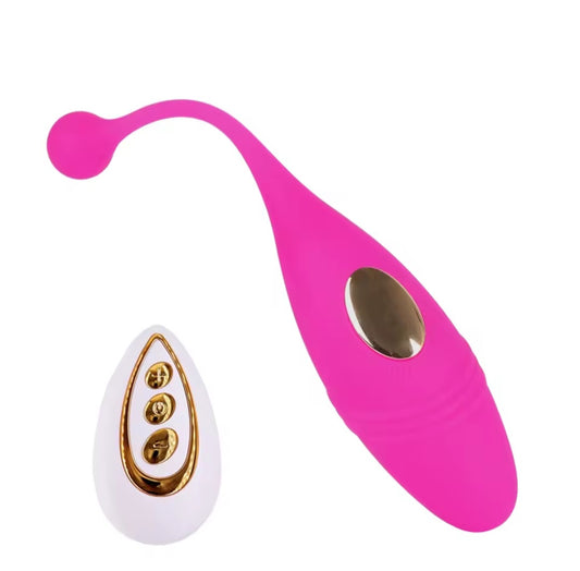 Pink remote control vibrating egg with flexible tail