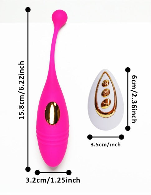 Pink remote control vibrating egg with flexible tail