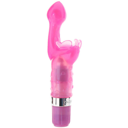 atures a tapered, angled bulb tipping the head for foolproof G-spot pleasure, and a cupped, soft, butterfly shaped clitoral stimulator with tickling antennae and soft, fluttery wings.  9 functions of vibration, giving you lots of control over just how much intensity and sensation you want at the moment. 