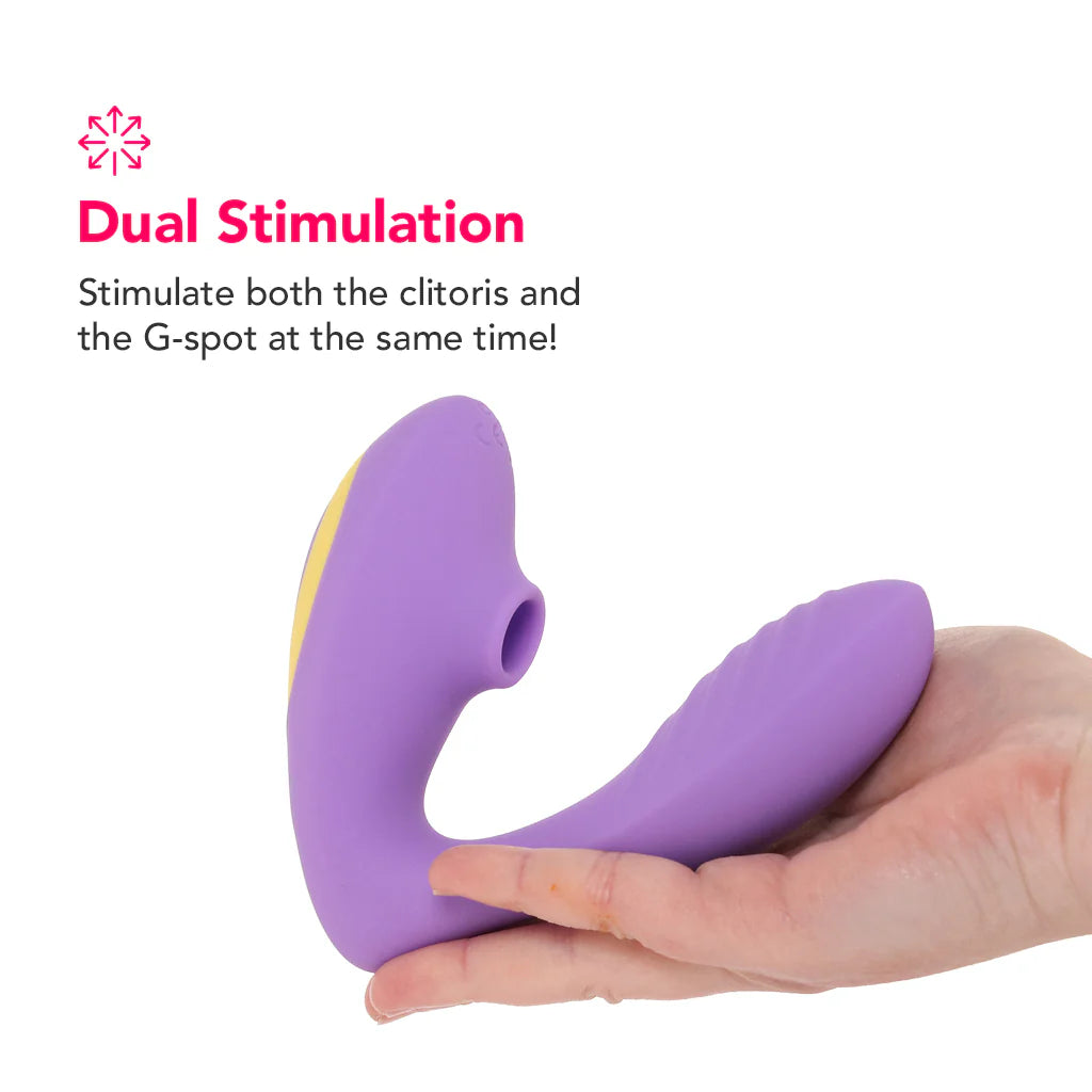 Purple ROMP Reverb air pulse and G-spot vibrator with dual stimulation silicone design