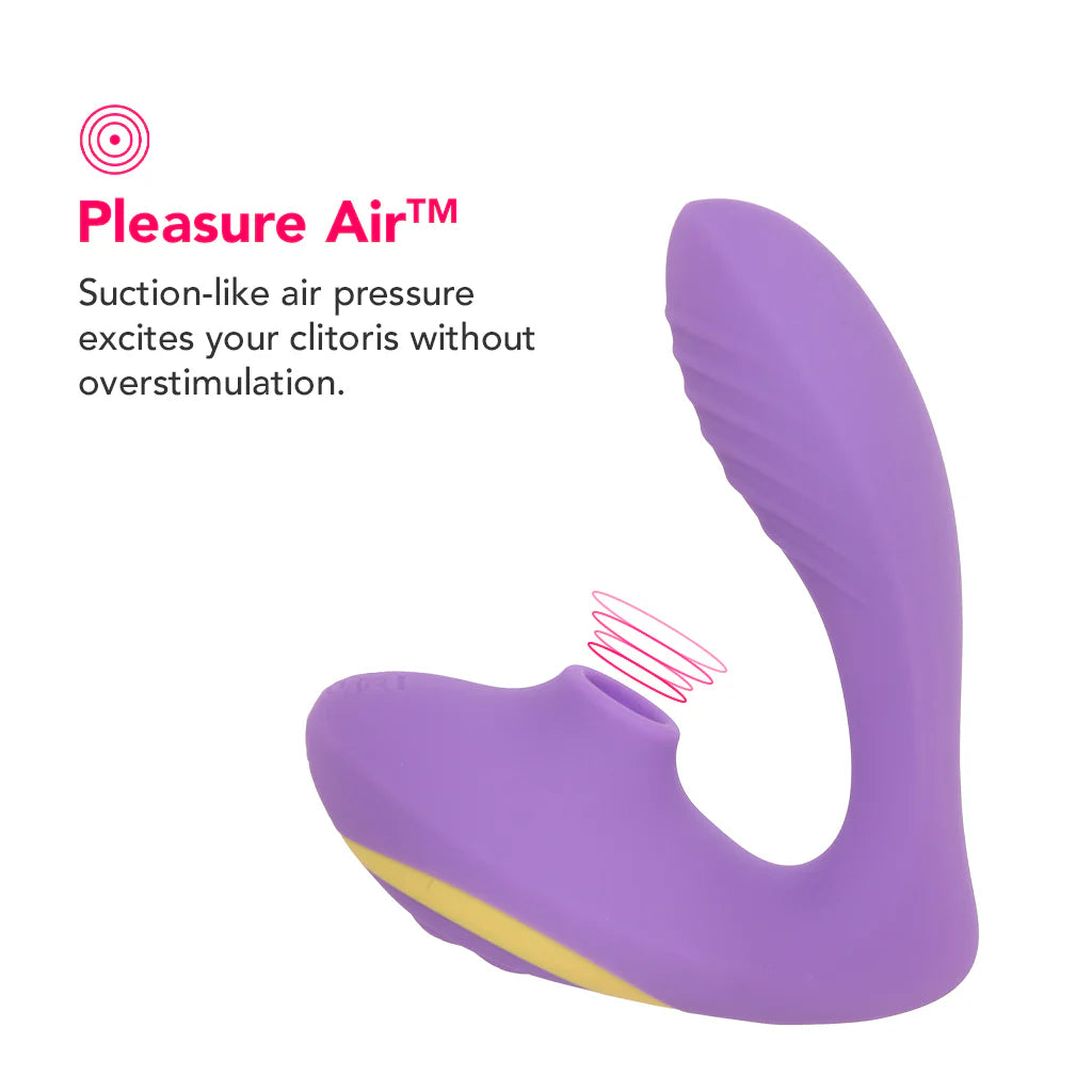 Purple ROMP Reverb air pulse and G-spot vibrator with dual stimulation silicone design