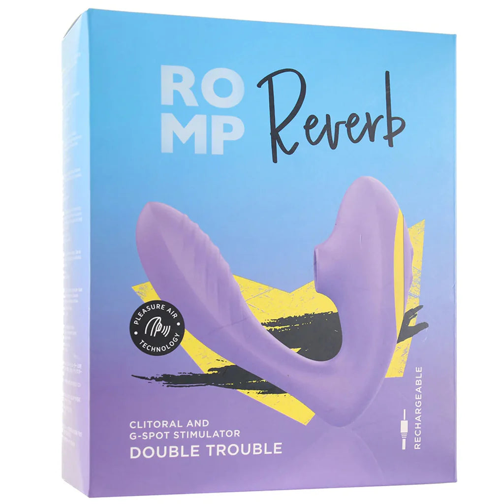 Purple ROMP Reverb air pulse and G-spot vibrator with dual stimulation silicone design