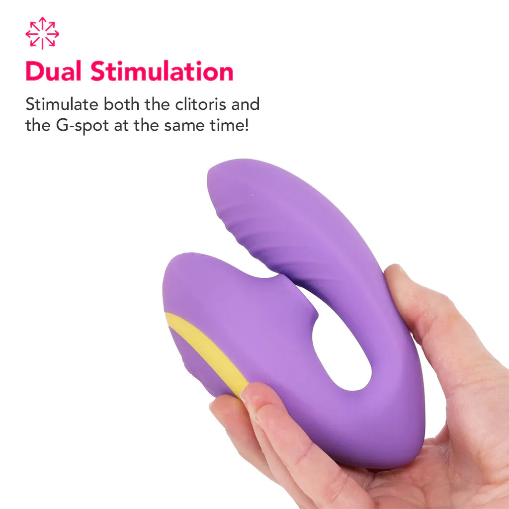 Purple ROMP Reverb air pulse and G-spot vibrator with dual stimulation silicone design