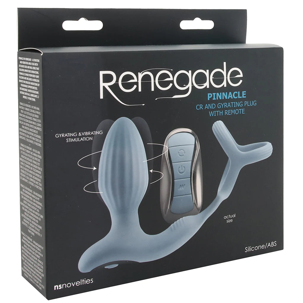 Renegade Pinnacle Cock Ring & Gyrating Plug | Remote Prostate Massager