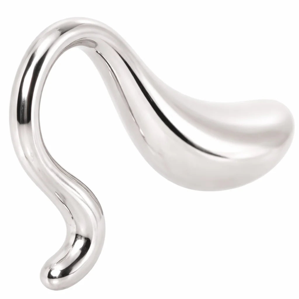 Rouge stainless steel curved wand metal massager with dual-ended design and storage case