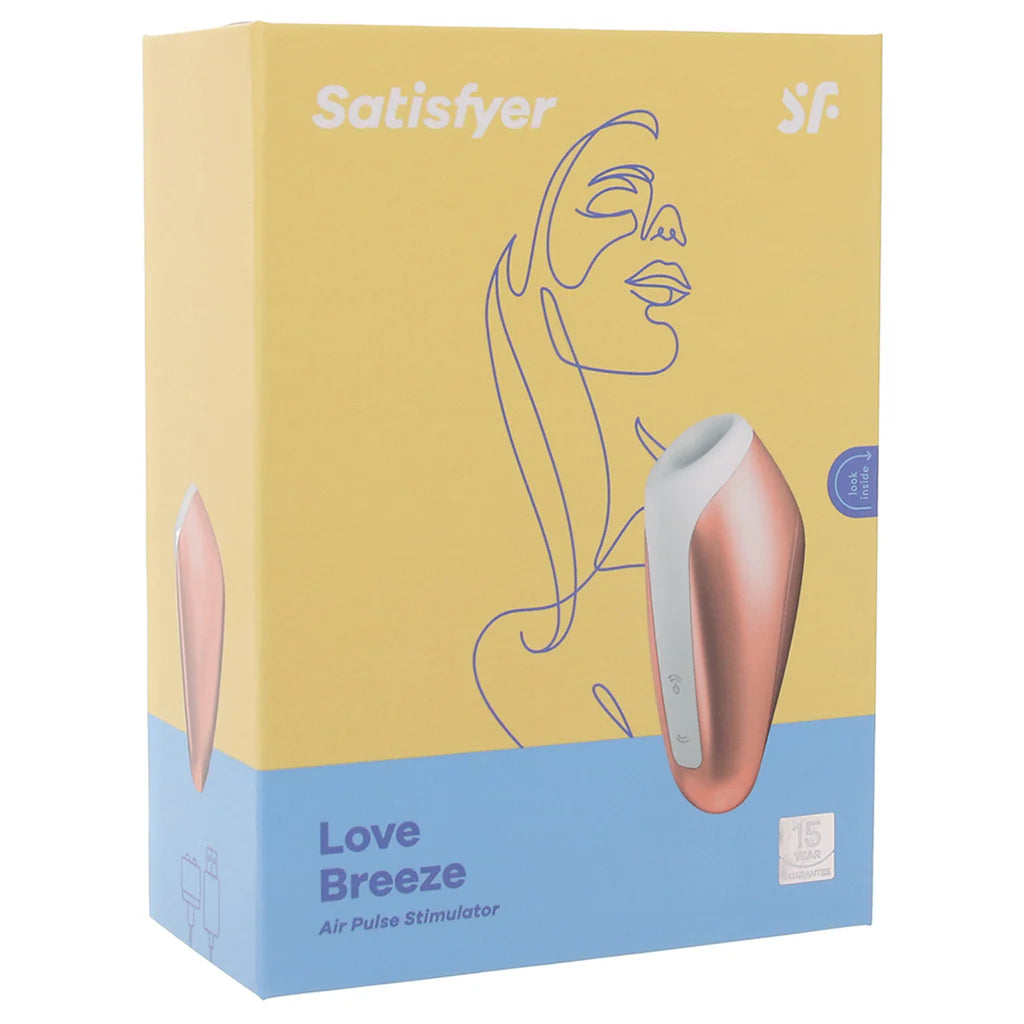 Satisfyer Love Breeze rechargeable air pulse clitoral stimulator available in yellow and copper
