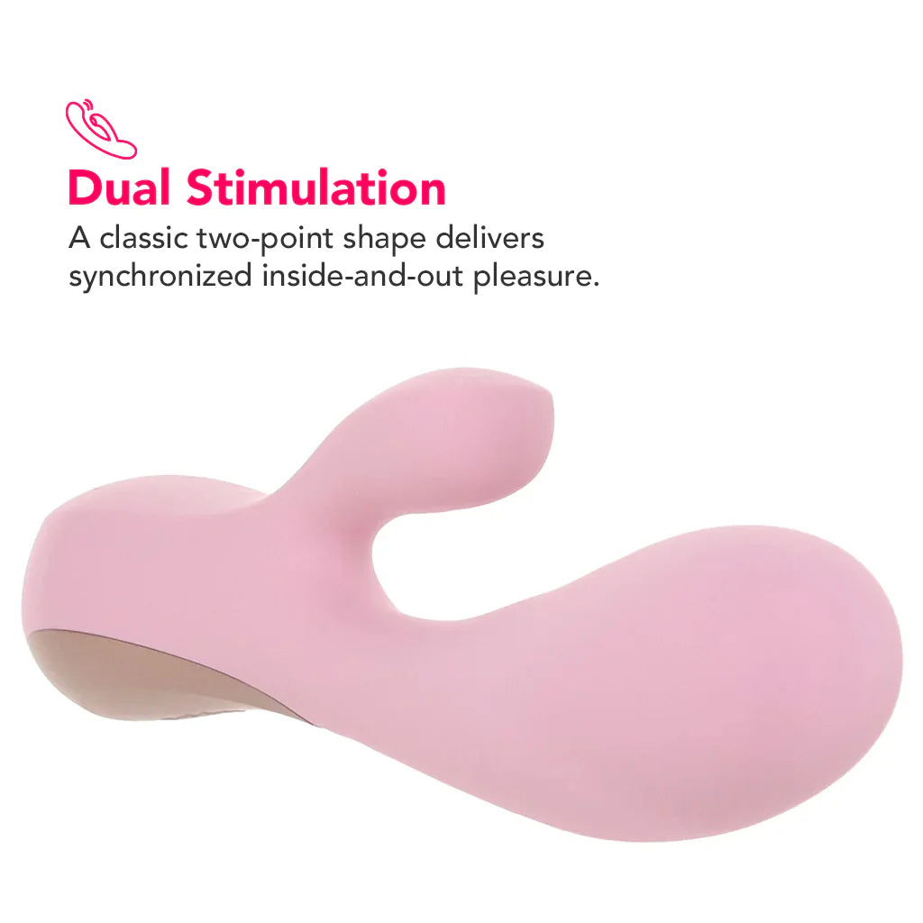 Satisfyer Mono Flex flexible app controlled silicone vibrator available in red or mauve